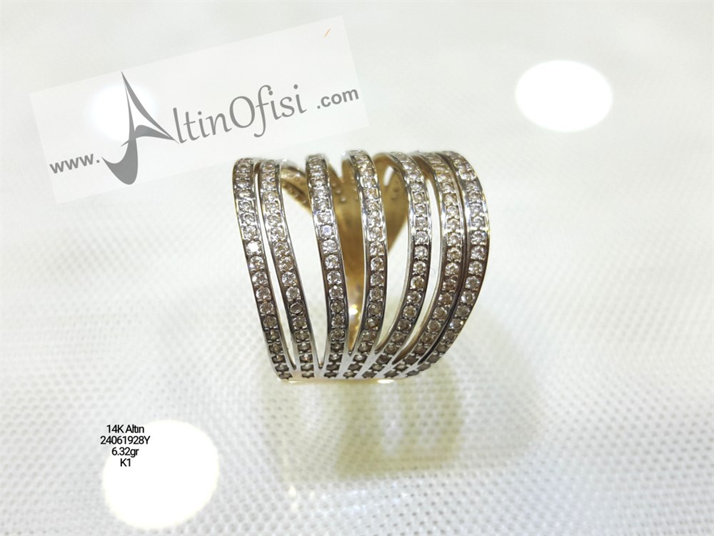 7 Sıra Suyolu Yüzük 14 Ayar Altın