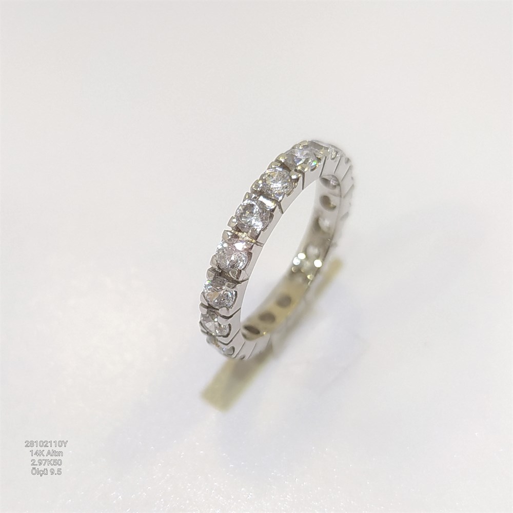 9.5 Ölçü Tam Tur TAşlı Alyans 14 ayar altın
