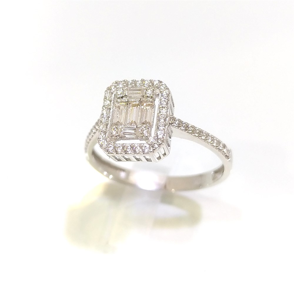 Baget Taşlı Yüzük 14 Ayar Altın