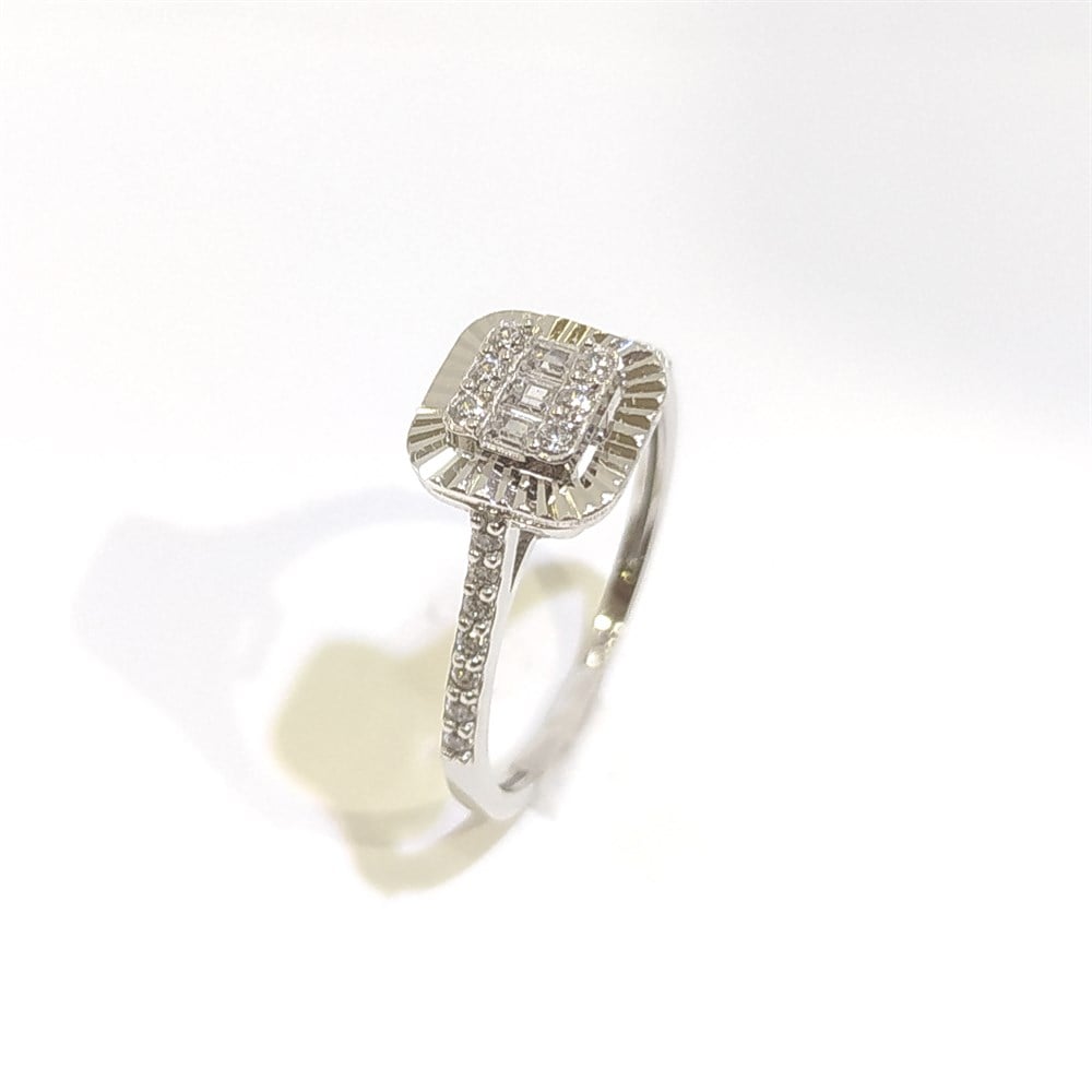 Baget TAşlı Yüzük 14 Ayar Altın