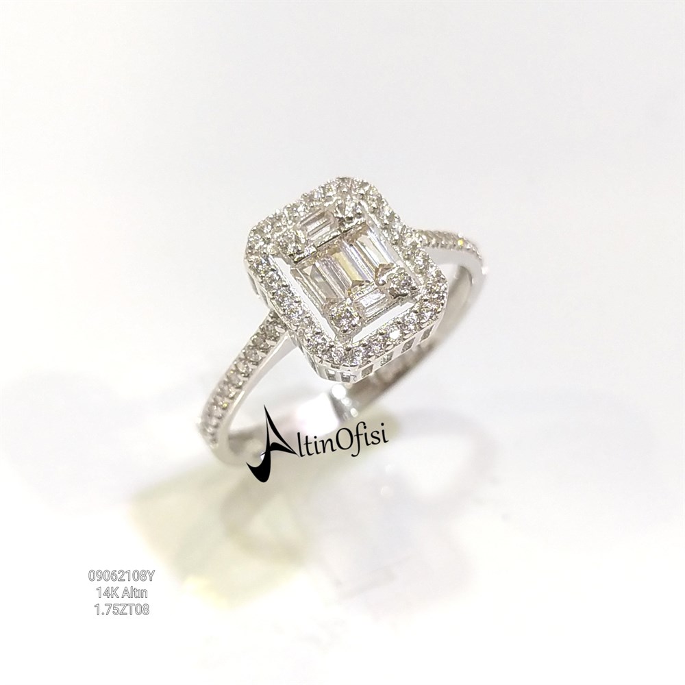 Baget Taşlı Yüzük 14 Ayar Altın