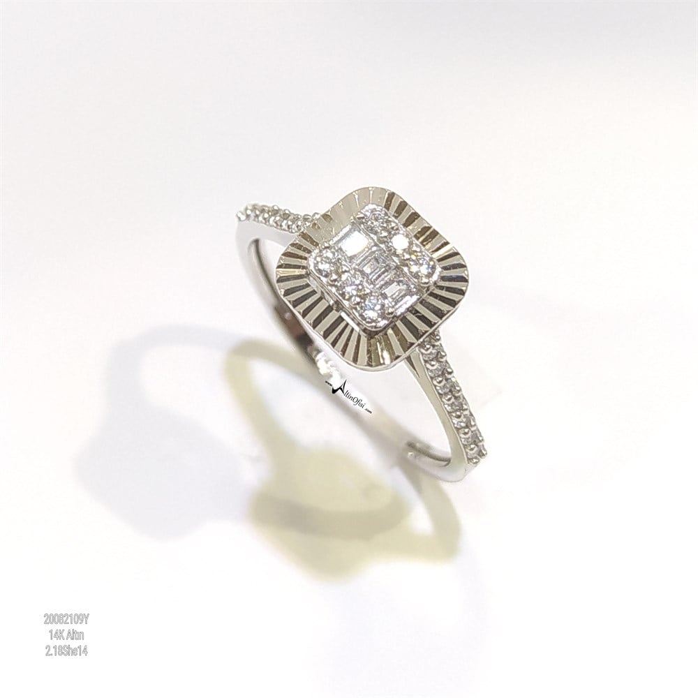 Baget TAşlı Yüzük 14 Ayar Altın