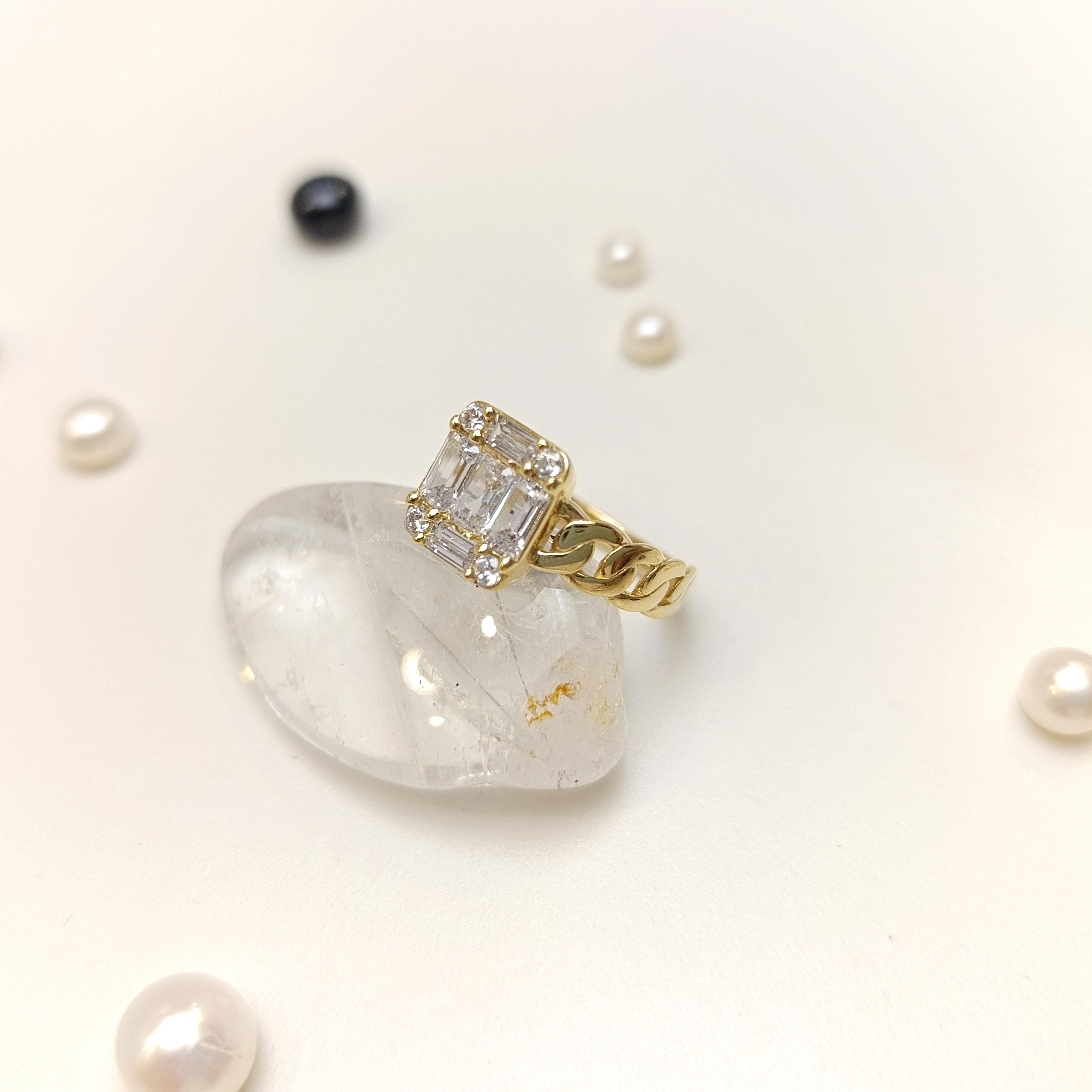 Baget Taşlı Yüzük 14 Ayar Altın HD VİDEOLU