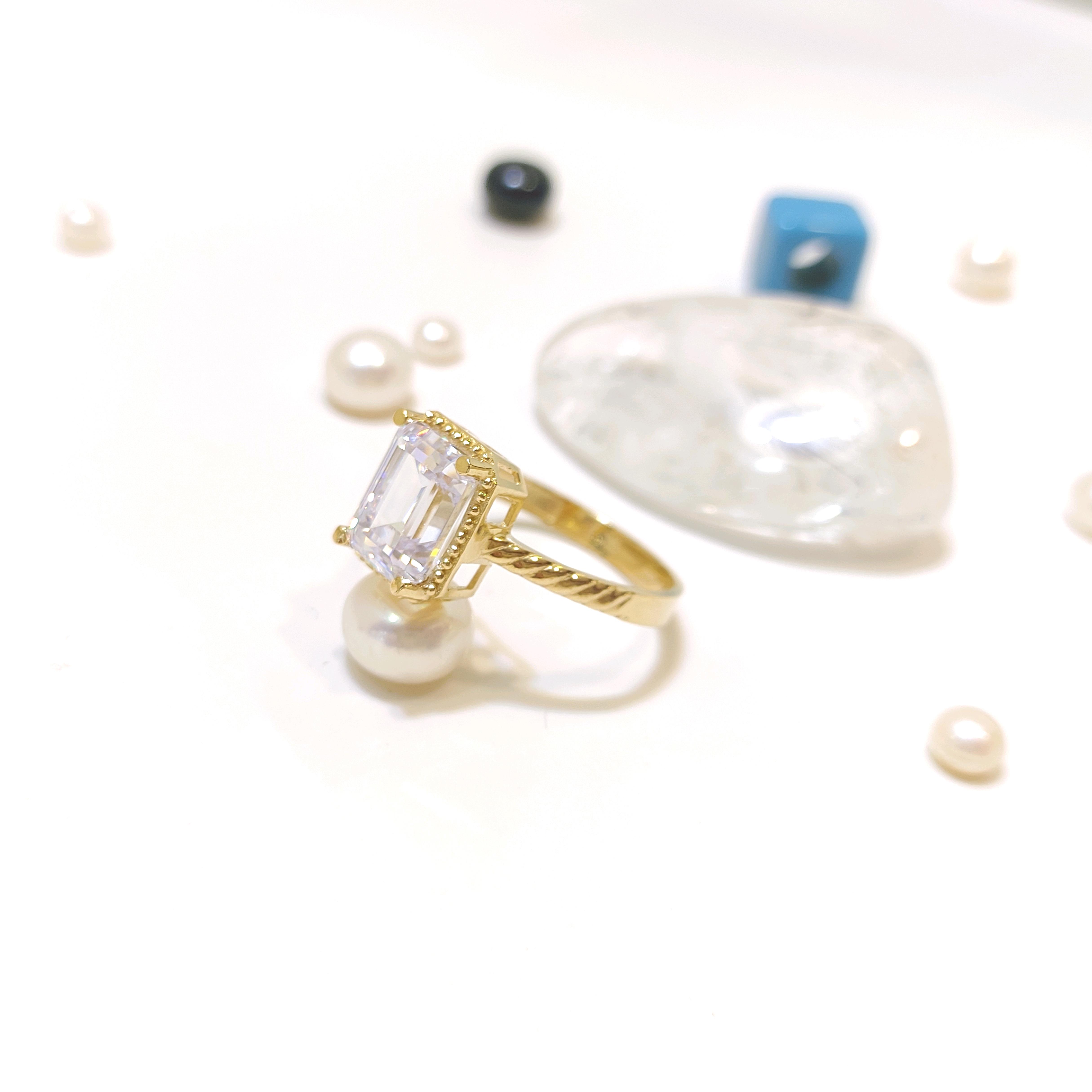 Baget Taşlı Yüzük 14 Ayar Altın HD VİDEOLU