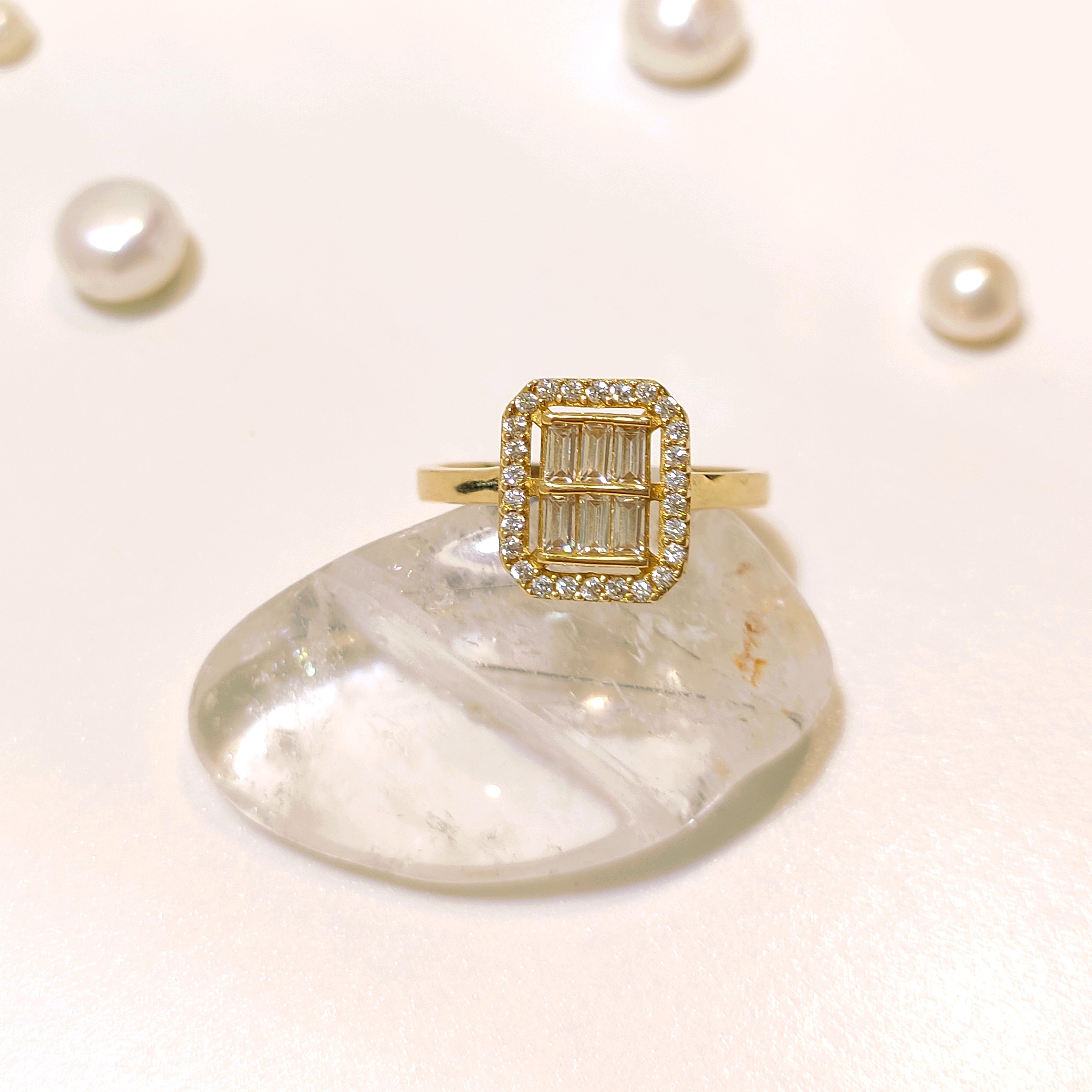 Baget Taşlı Yüzük 14 Ayar Altın HD VİDEOLU