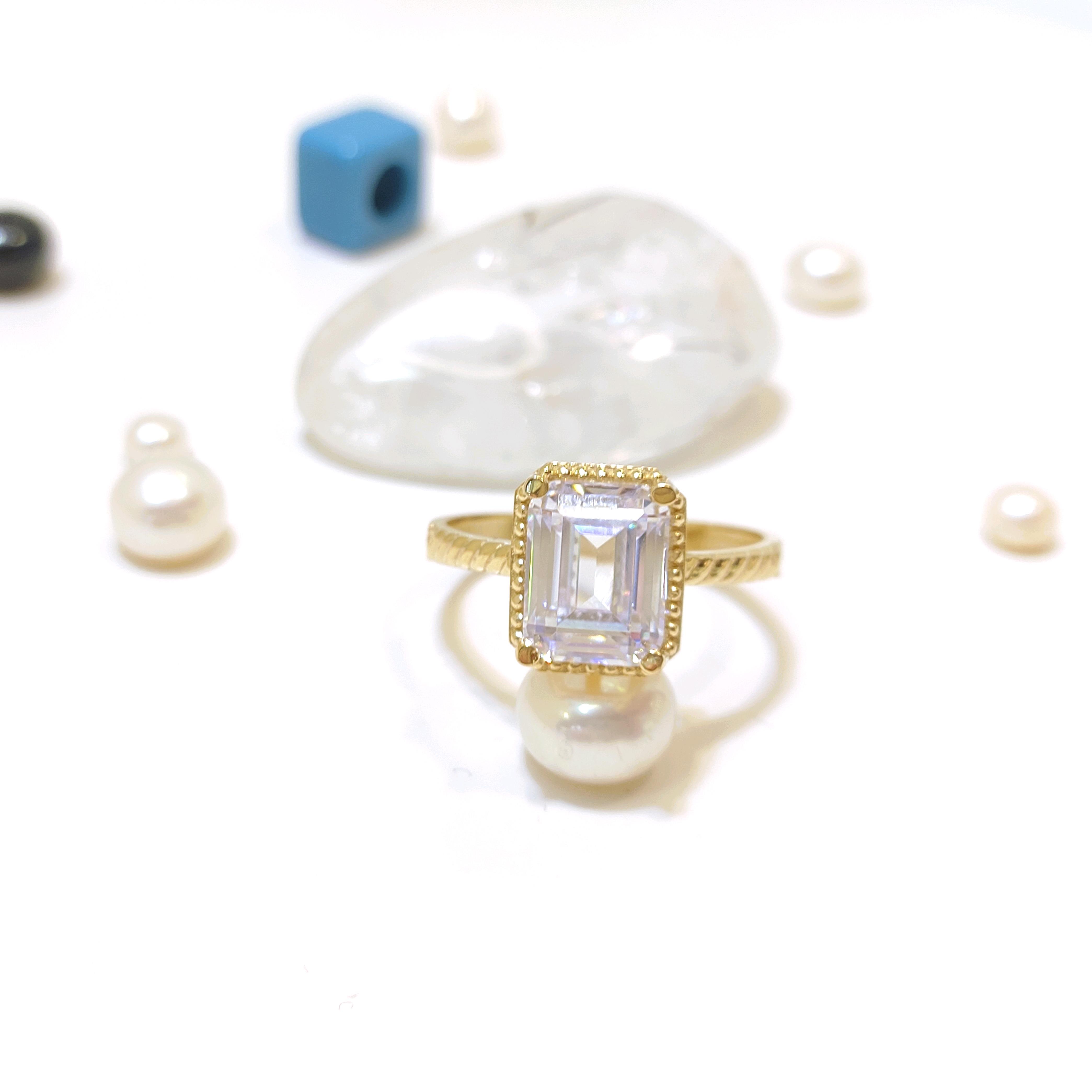 Baget Taşlı Yüzük 14 Ayar Altın HD VİDEOLU