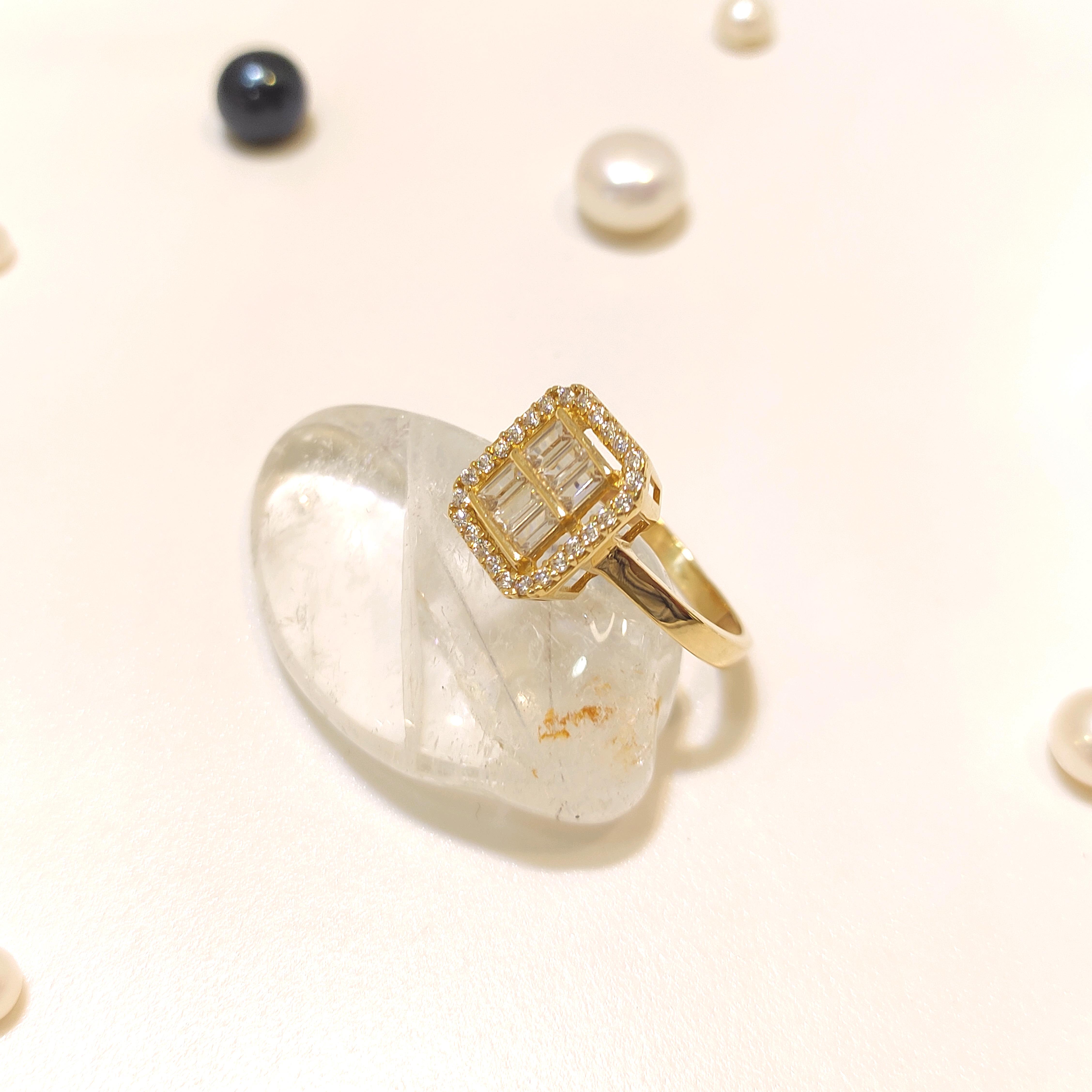 Baget Taşlı Yüzük 14 Ayar Altın HD VİDEOLU