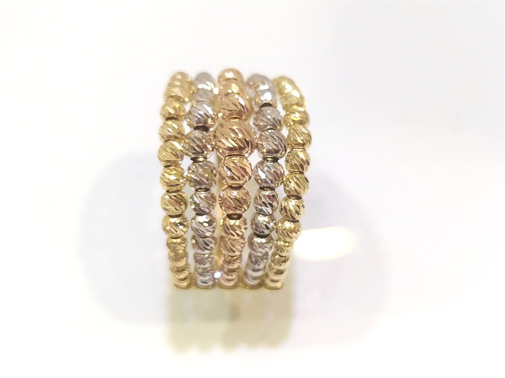 Beş Sıralı Dorika Toplu Taşsız Yüzük 14 Ayar Altın