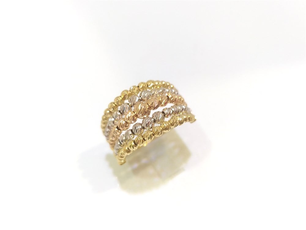 Beş Sıralı Dorika Toplu Taşsız Yüzük 14 Ayar Altın