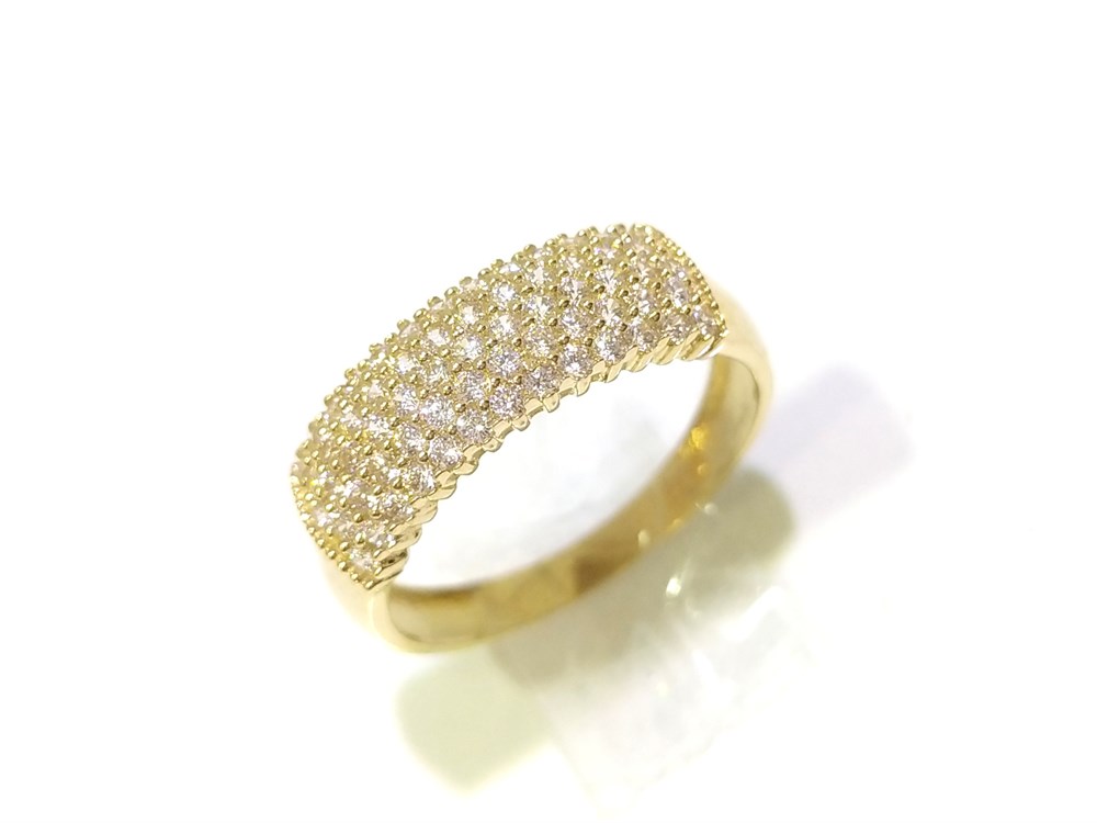 Beş Sıralı Su Yolu Yüzük 14 Ayar Altın