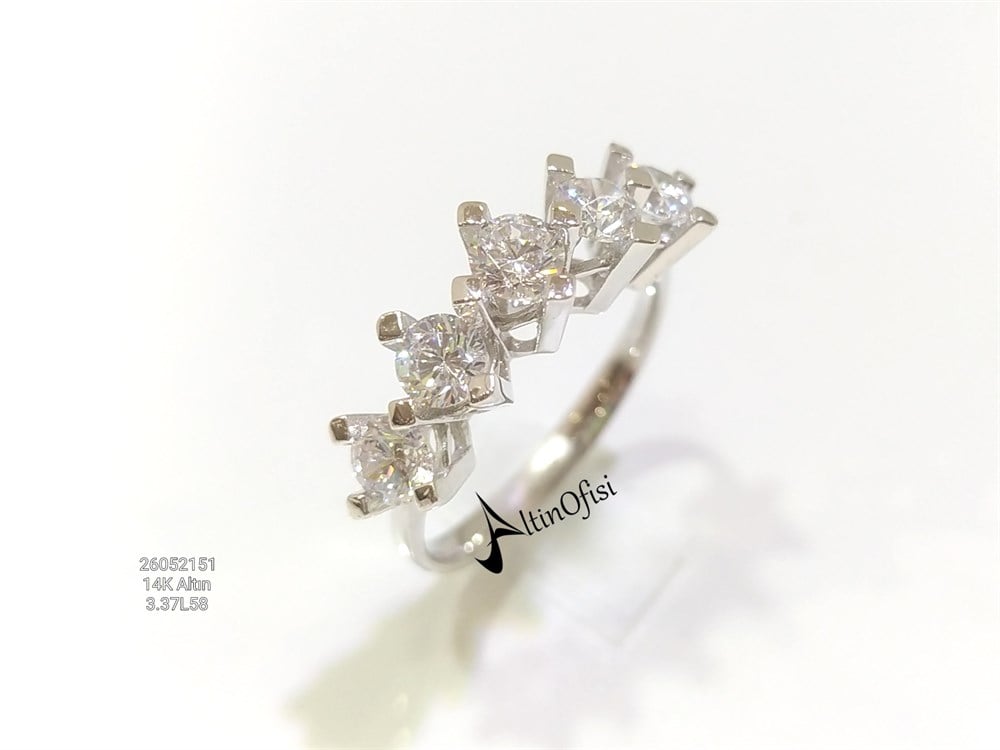 Beş TAş Yüzük 14 Ayar Altın