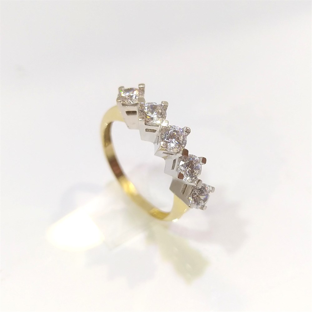 Beş TAş Yüzük 14 Ayar Altın