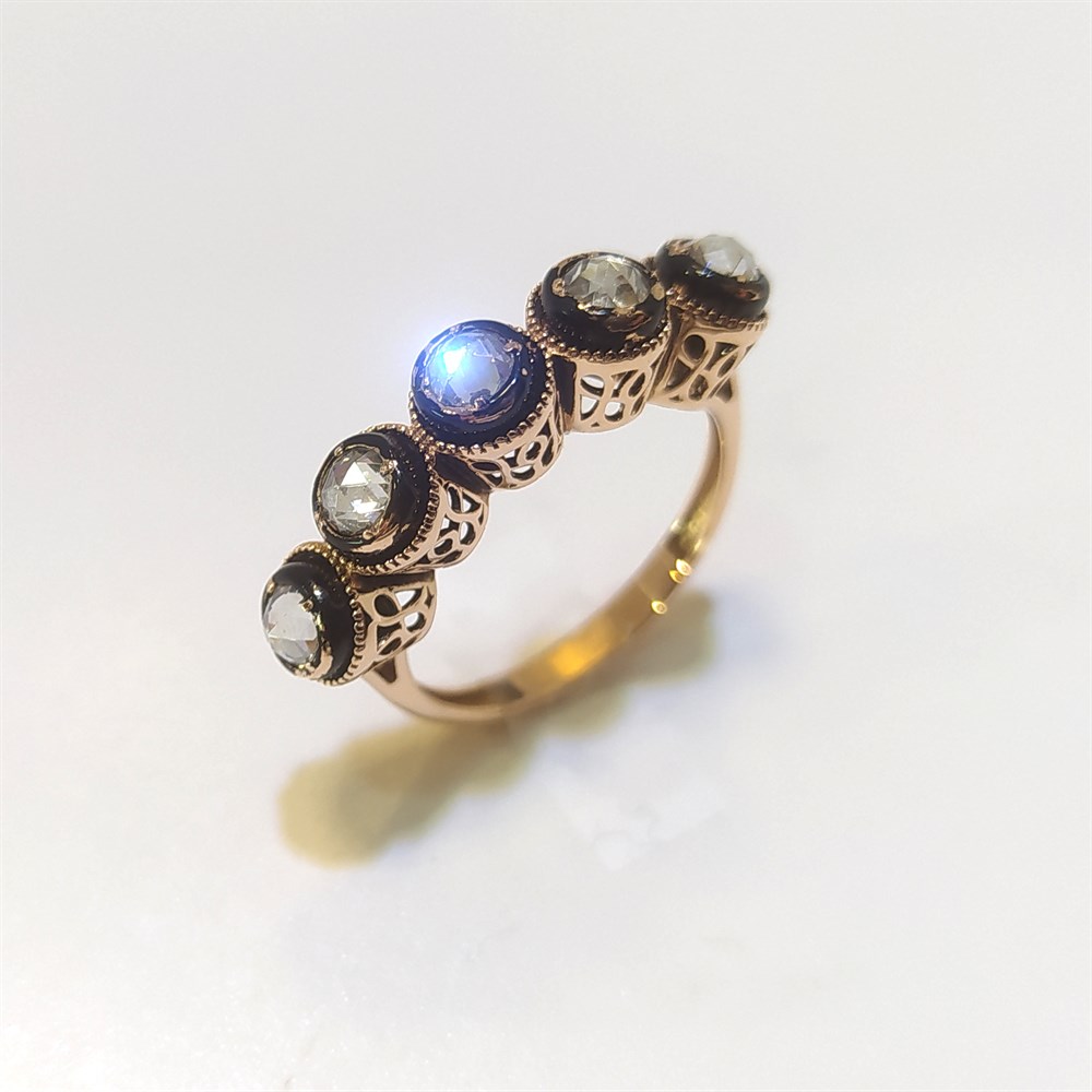 Beş TAş Yüzük 14 Ayar Altın