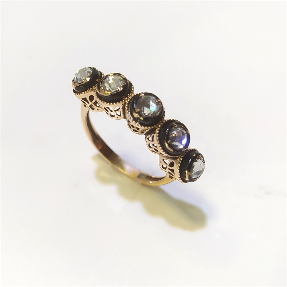 Beş TAş Yüzük 14 Ayar Altın