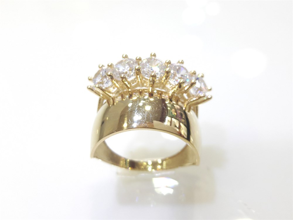 Beştaşlı Alyans Yüzük 14 Ayar Altın