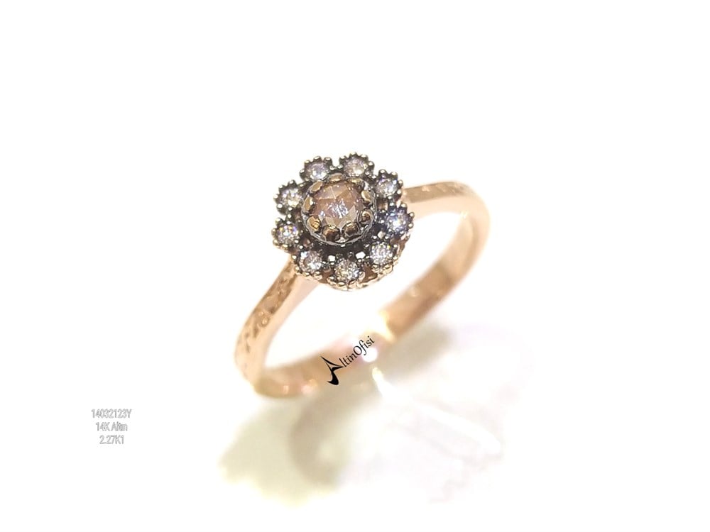 Çiçek Yüzük 14 Ayar Altın