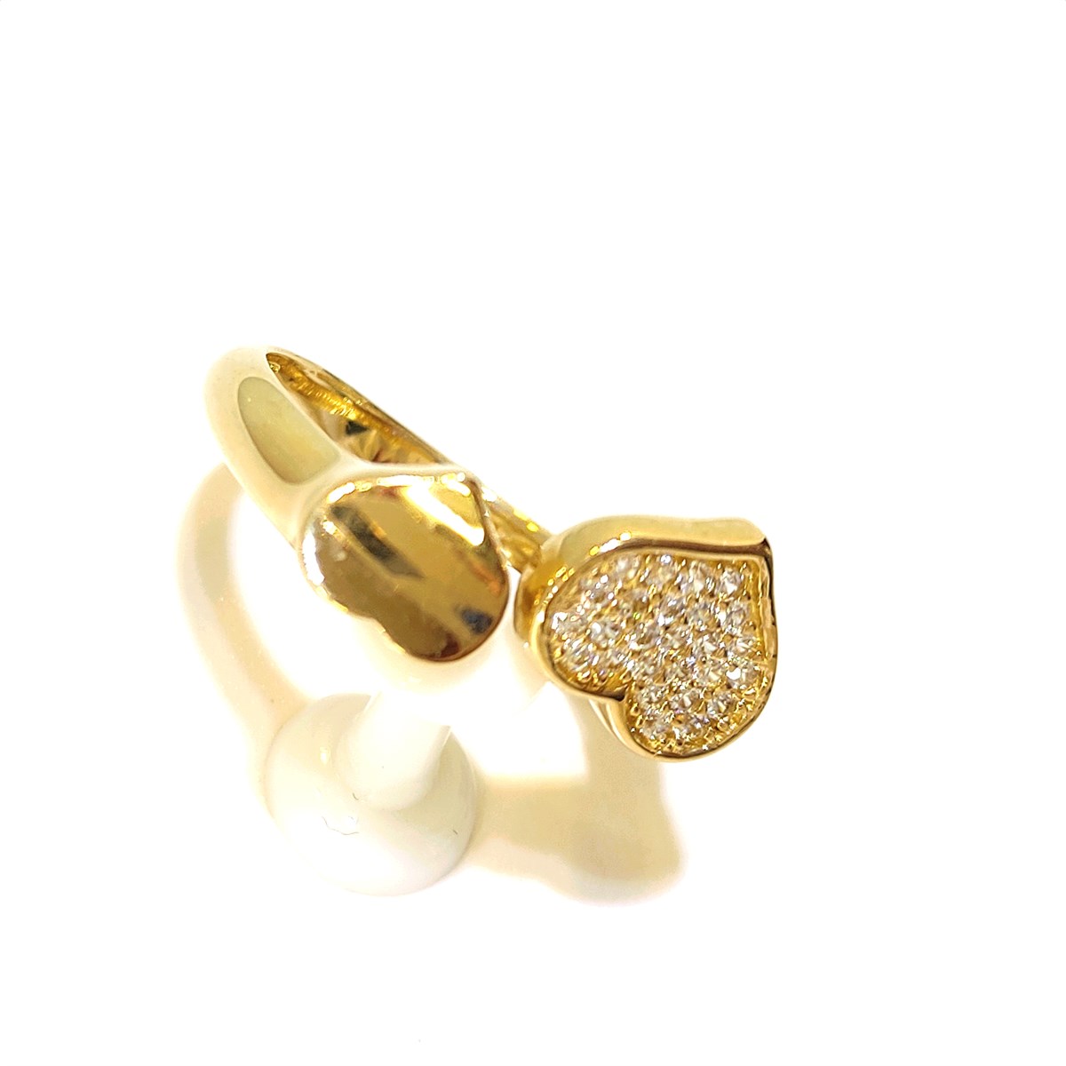 Çift Kalpli Yüzük 14 Ayar Altın 4K VİDEOLU