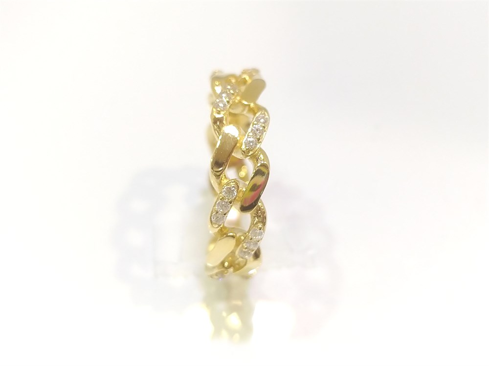 Curb Gurmet Zincir Yüzük 14 Ayar Altın