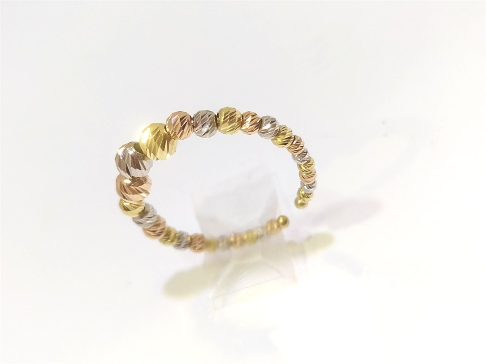 Dorika Toplu Yüzük 14 Ayar Üç Renkli Altın