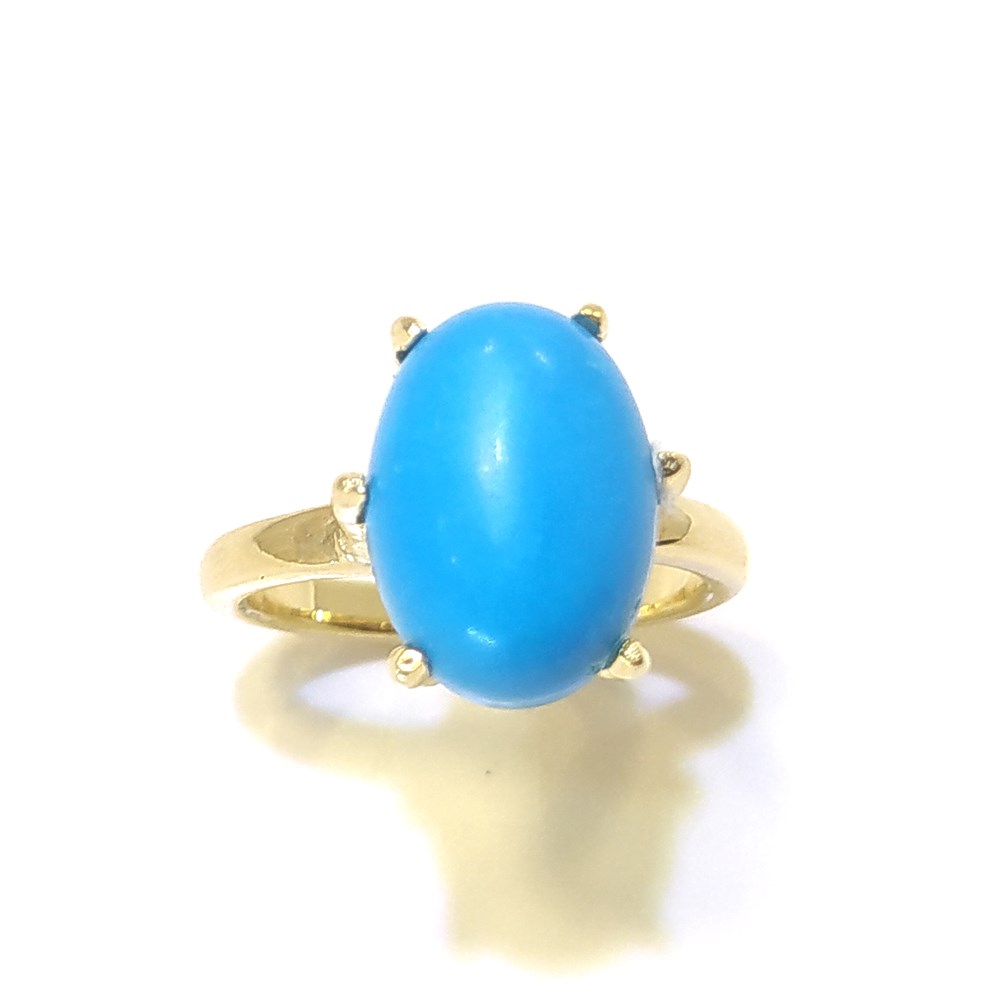 Firuze Turkuaz Tek TAş Yüzük 14 Ayar Altın