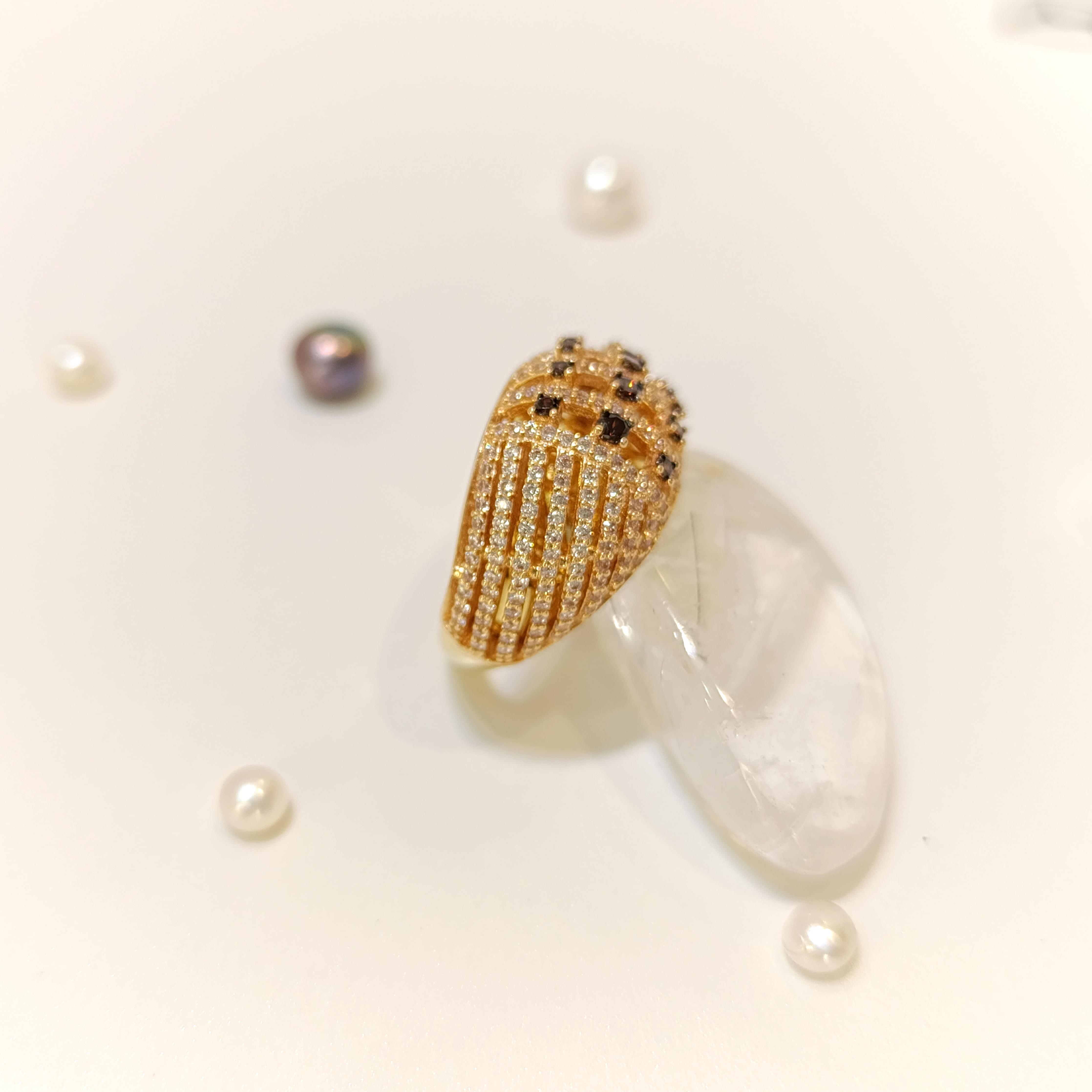 Garnet Taşlı Yüzük 14 Ayar Altın HD VİDEOLU