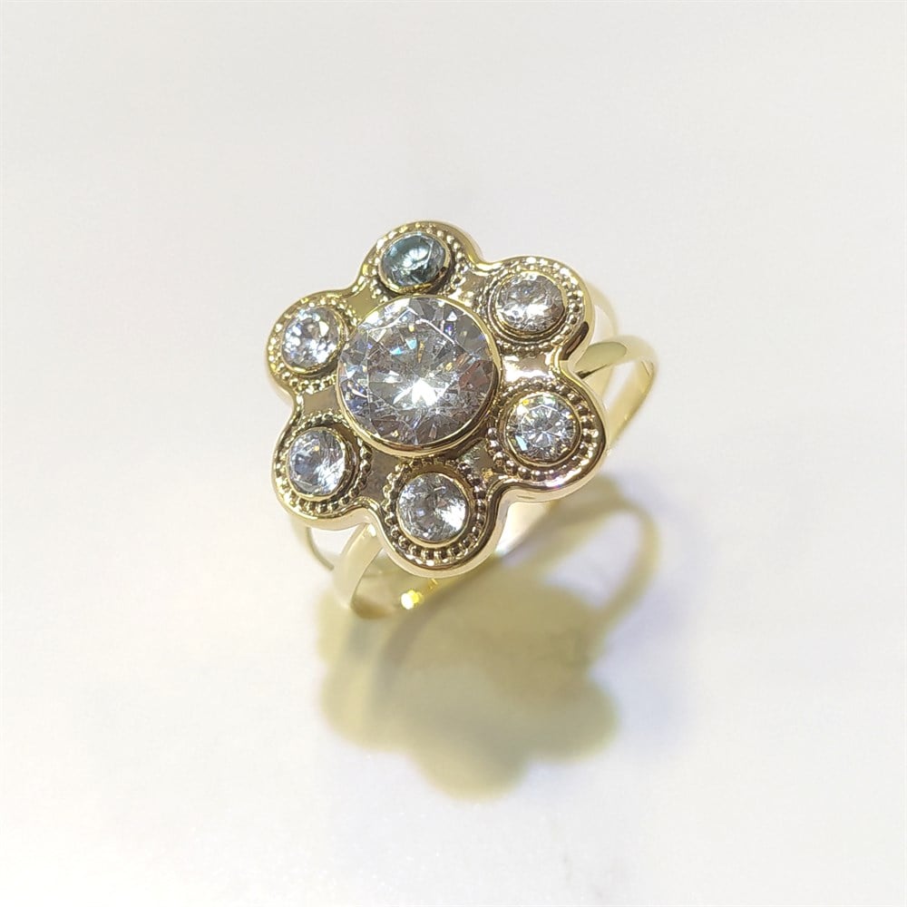 Gül Yüzük 14 Ayar Altın