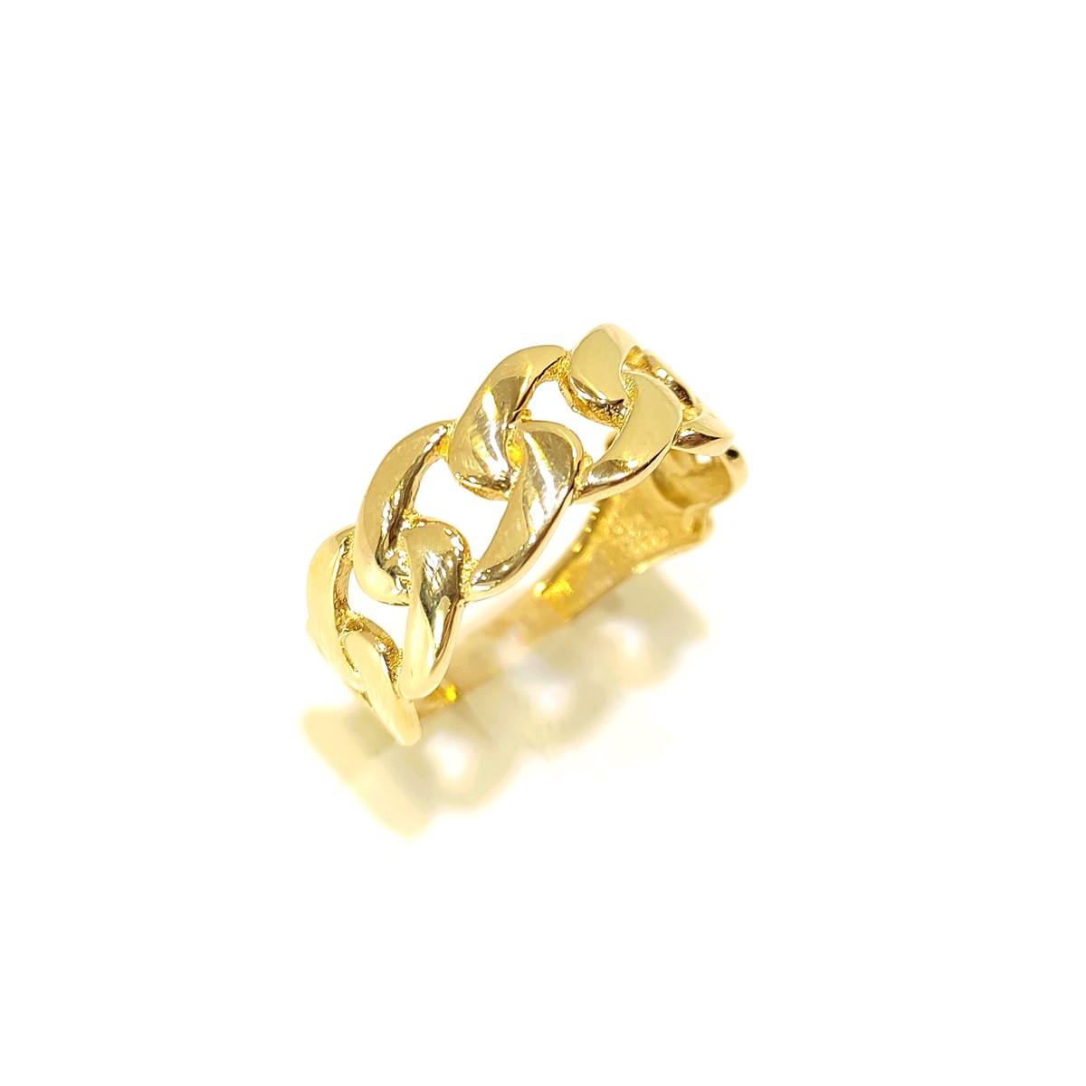 Gurmet Zincir Taşsız Yüzük 14 Ayar Altın