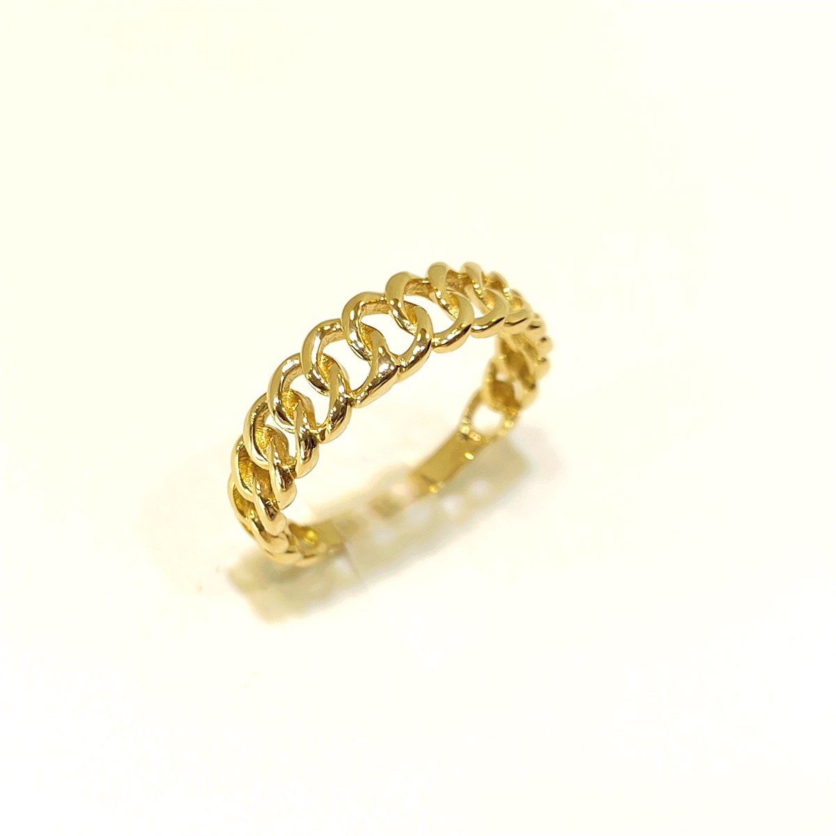 Gurmet Zincir Taşsız Yüzük 14 Ayar Altın