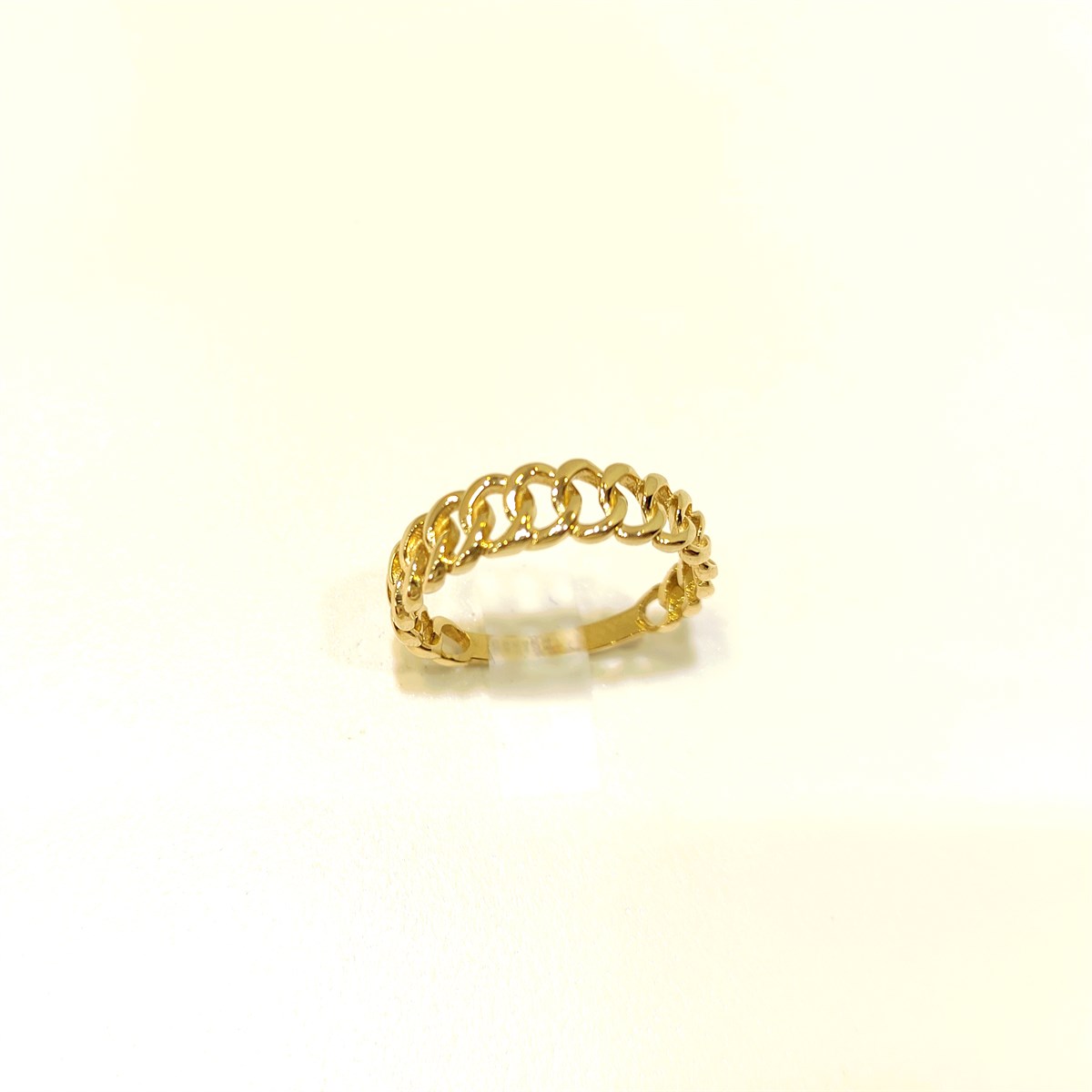 Gurmet Zincir Taşsız Yüzük 14 Ayar Altın