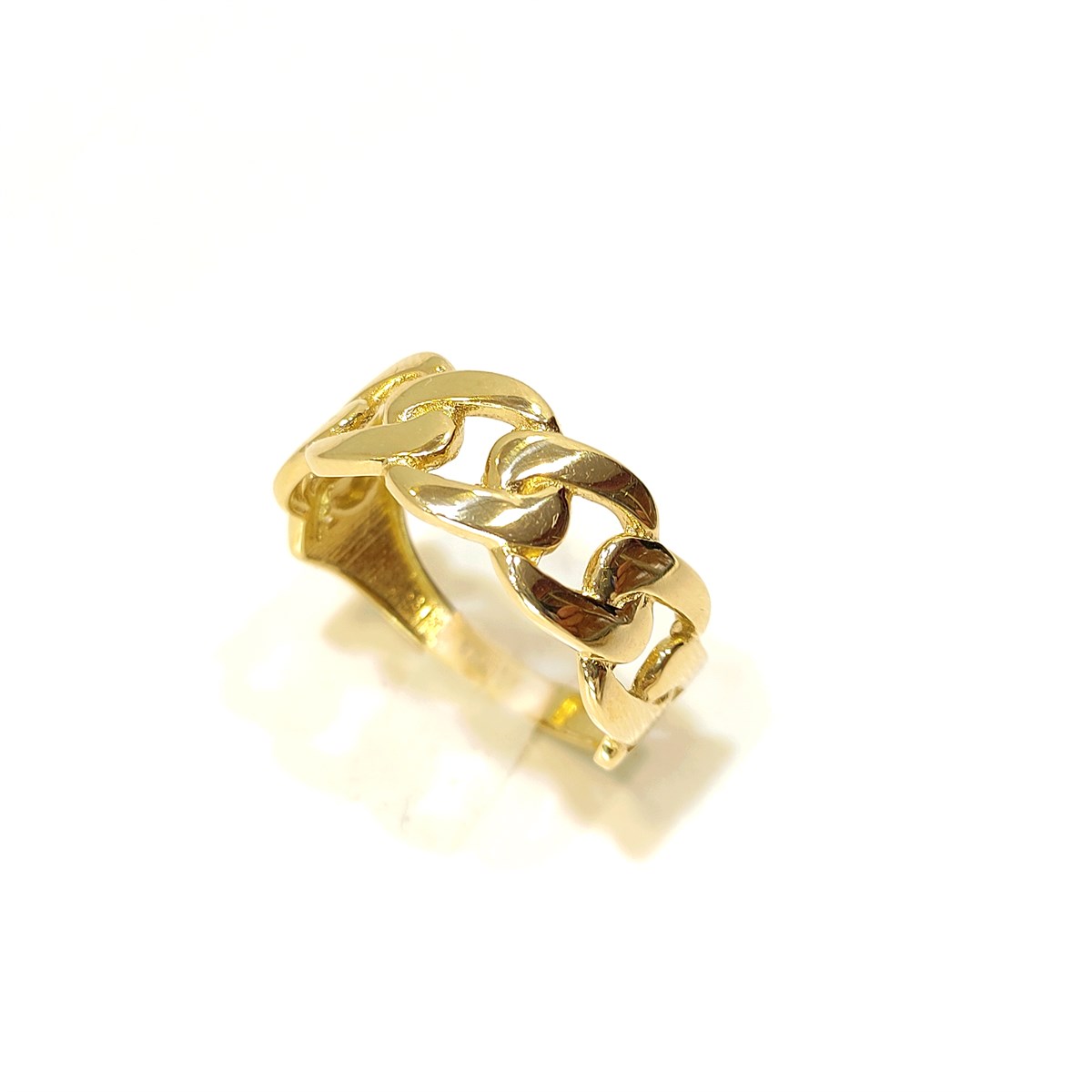 Gurmet Zincir Taşsız Yüzük 14 Ayar Altın