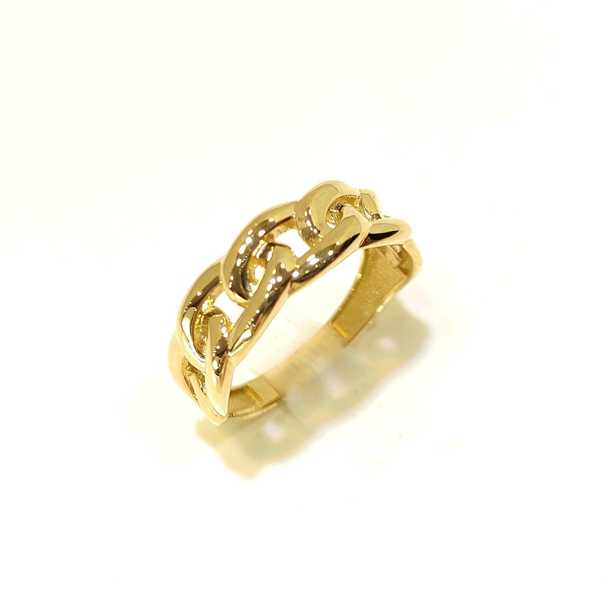 Gurmet Zincir Taşsız Yüzük 14 Ayar Altın