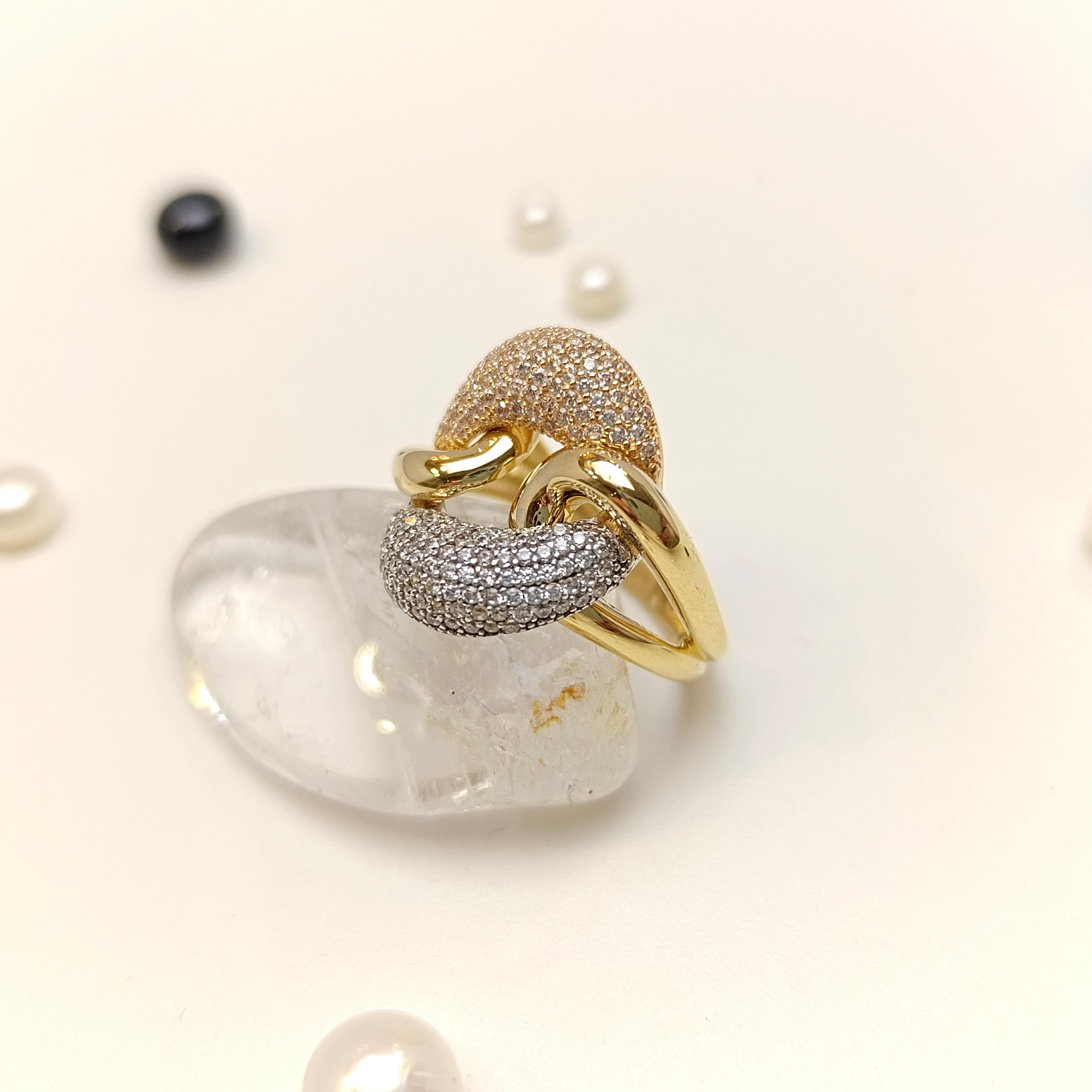 Gurmet Zncir Taşlı Yüzük 14 Ayar Altın HD VİDEOLU