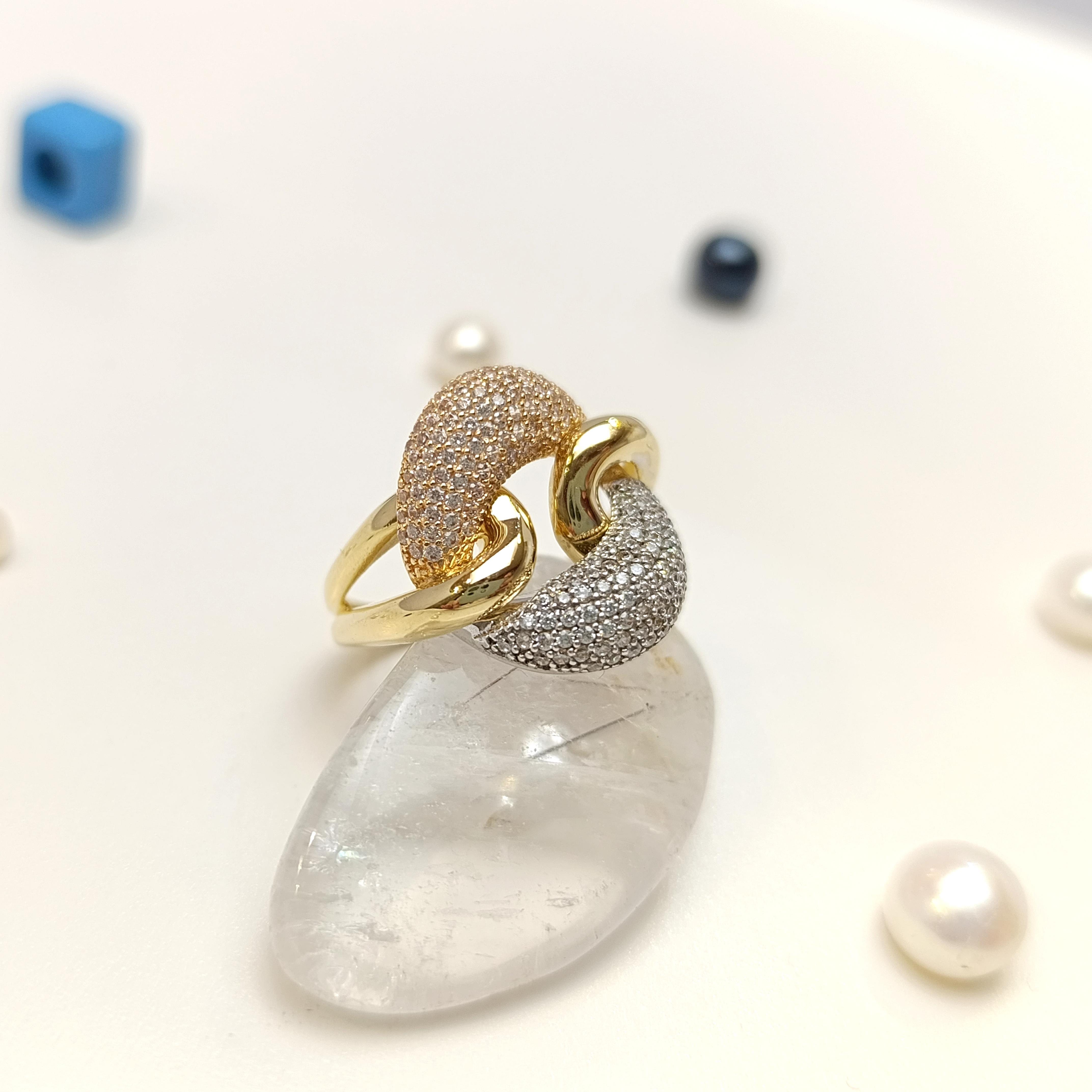 Gurmet Zncir Taşlı Yüzük 14 Ayar Altın HD VİDEOLU