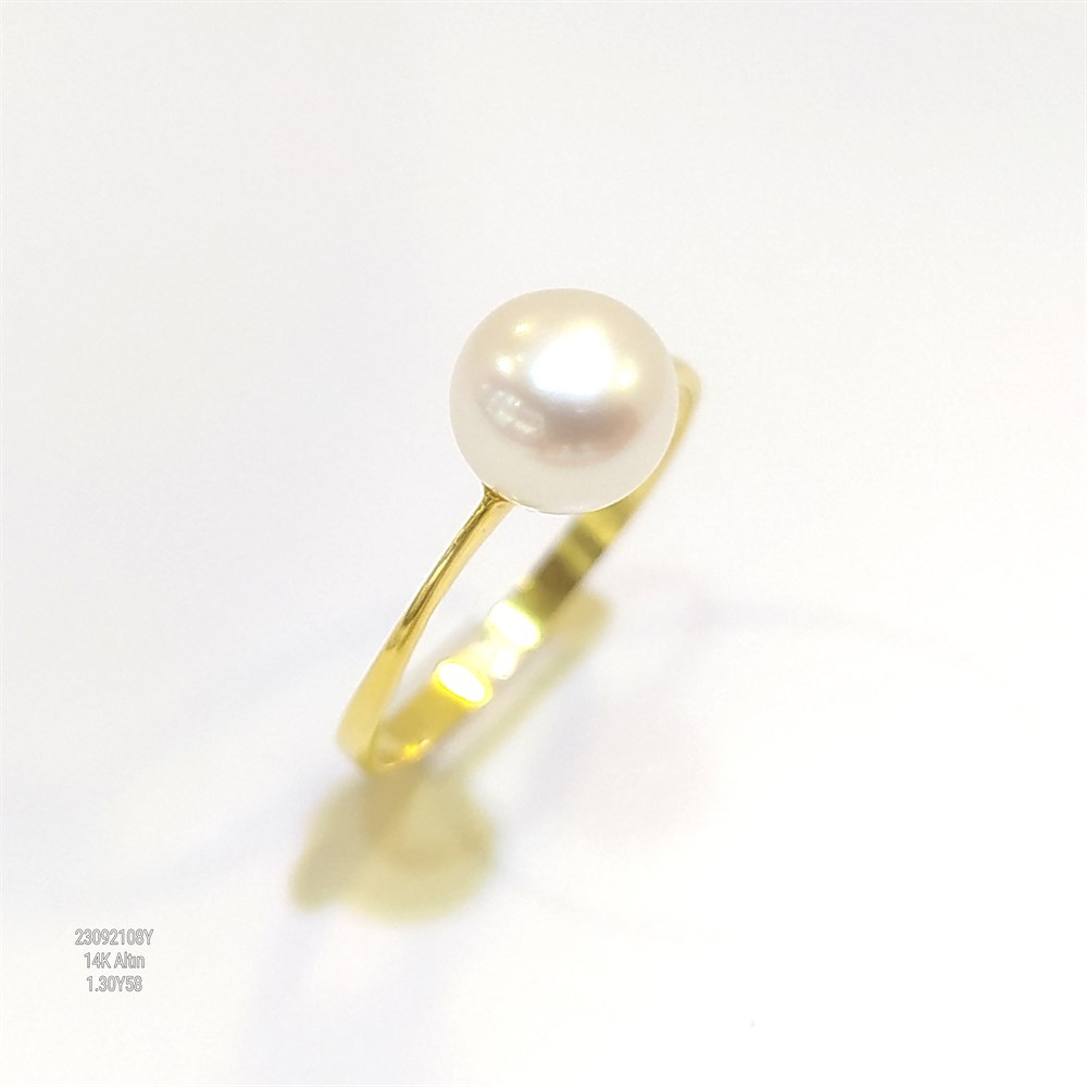 İnci Yüzük 14 Ayar Altın