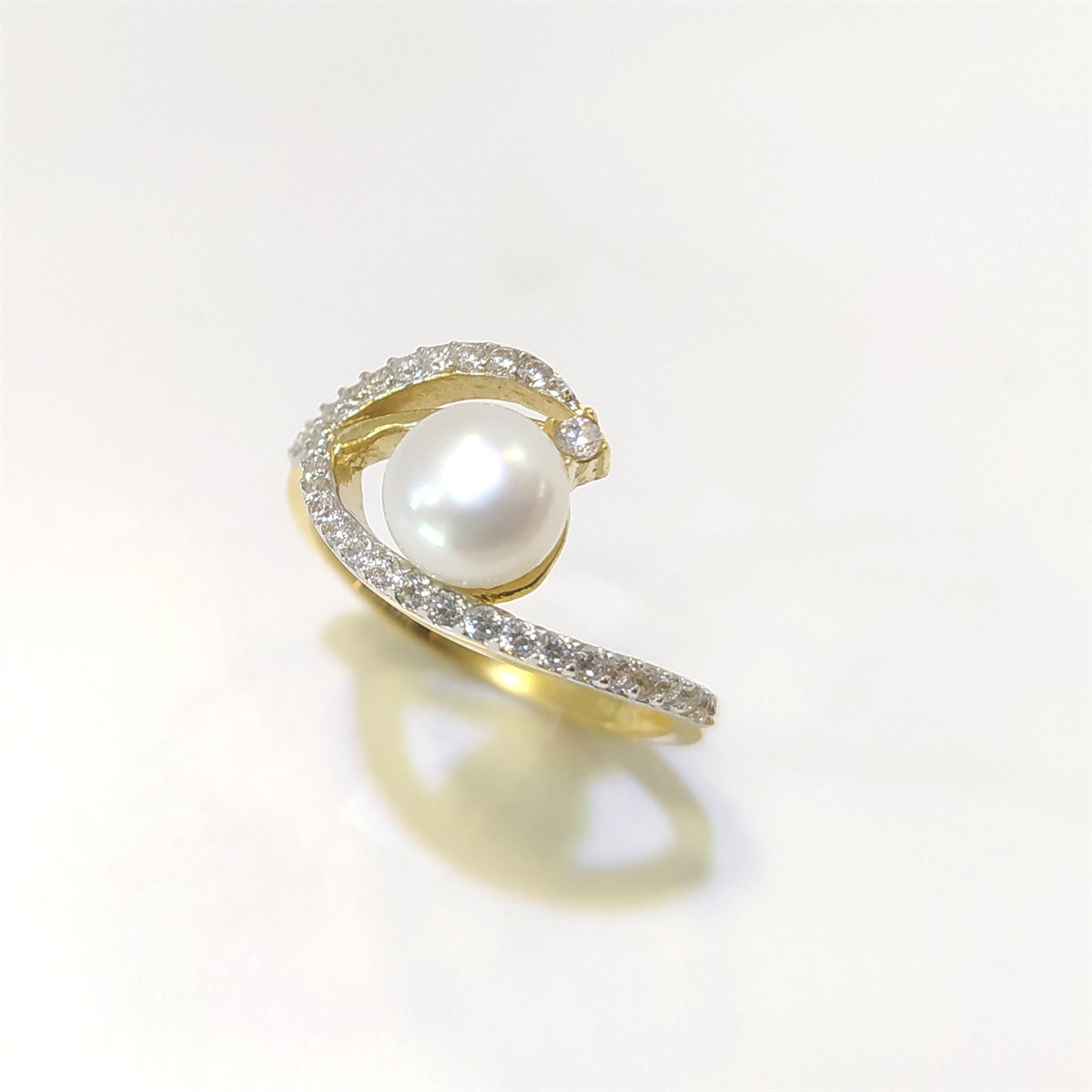 İnci Yüzük 14 Ayar Altın