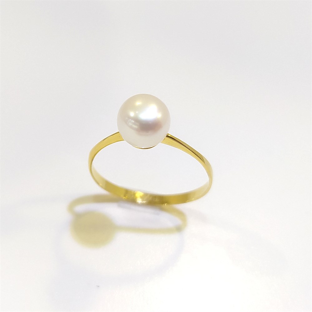 İnci Yüzük 14 Ayar Altın