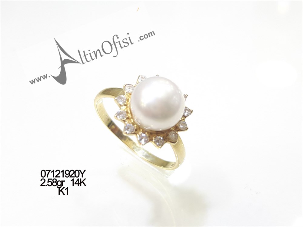 İnci Yüzük 14 Ayar Altın
