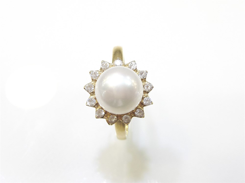 İnci Yüzük 14 Ayar Altın