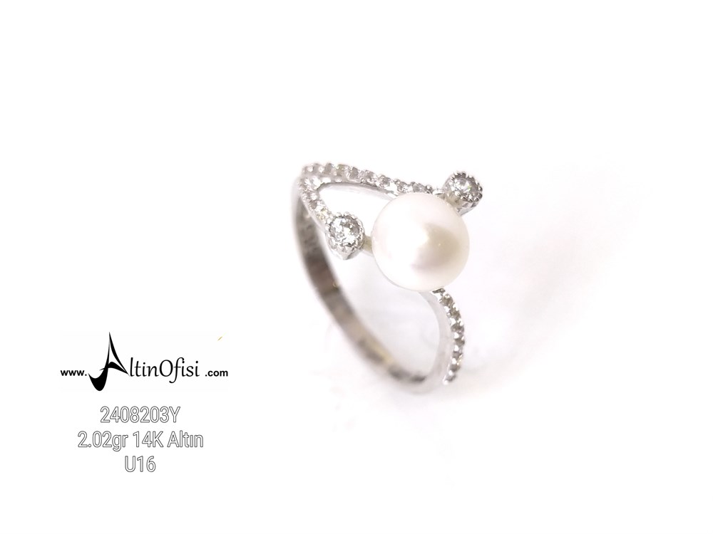 İnci Yüzük 14 Ayar Altın