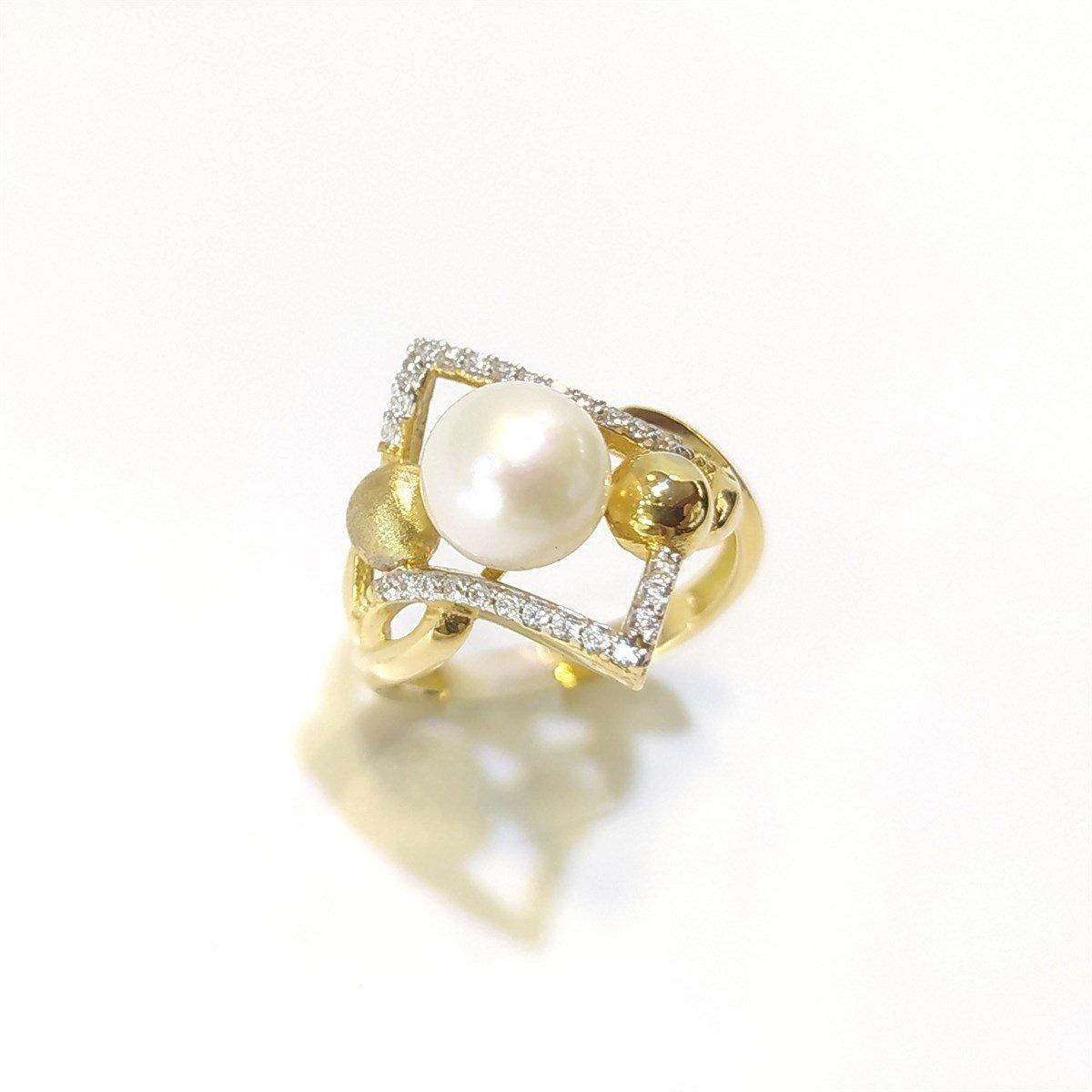 İnci Yüzük 14 Ayar Altın