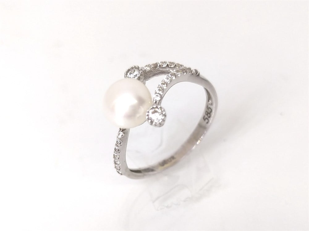 İnci Yüzük 14 Ayar Altın