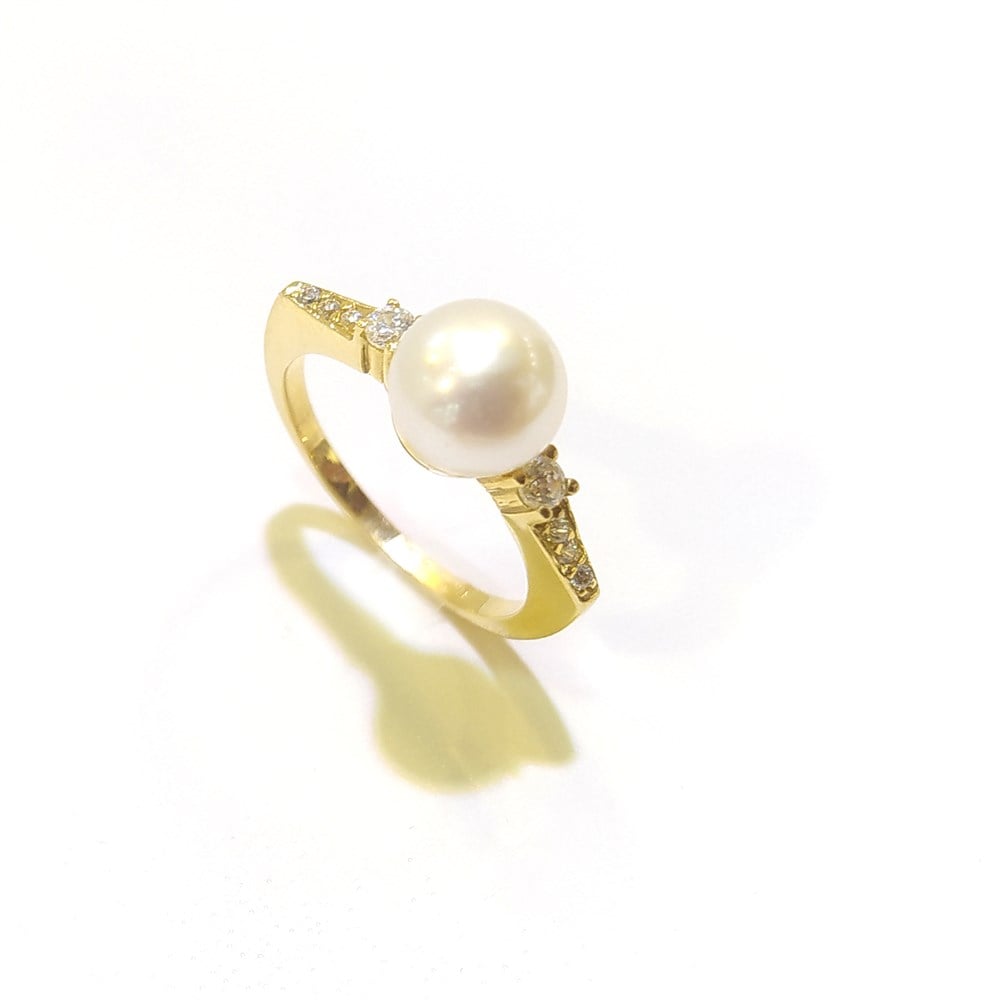 İnci Yüzük 14 Ayar Altın