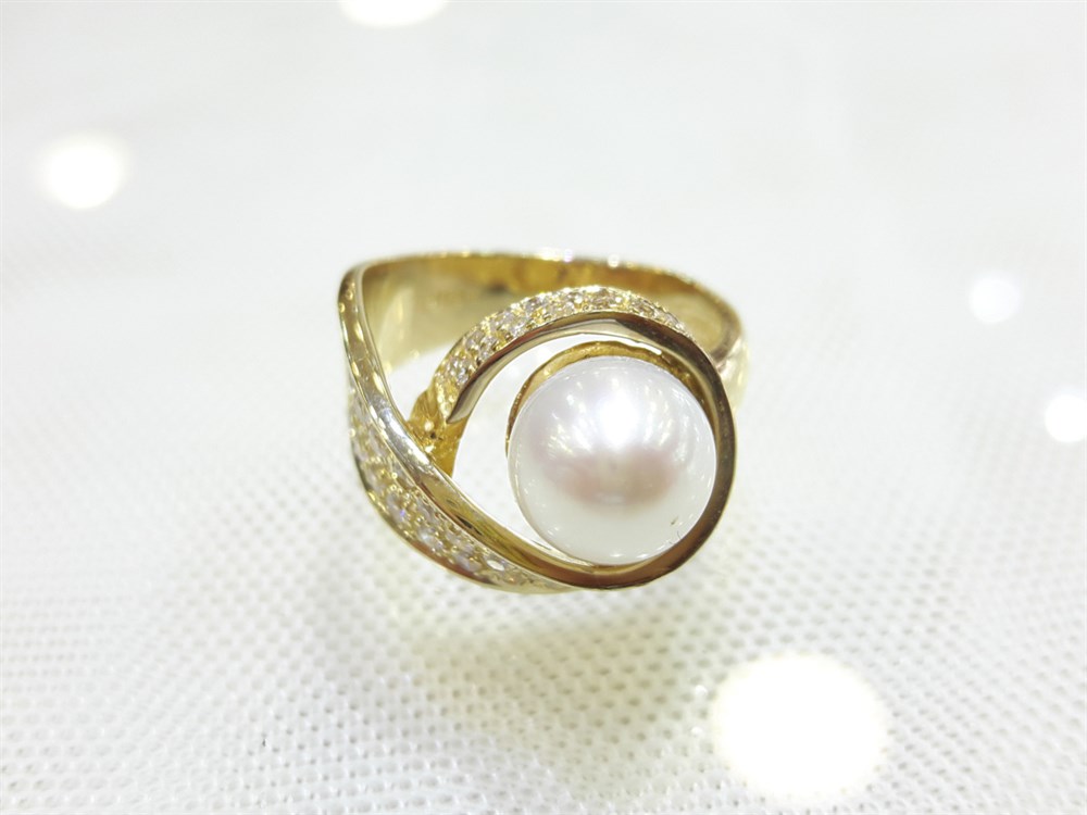 İnci Yüzük 14 Ayar Altın