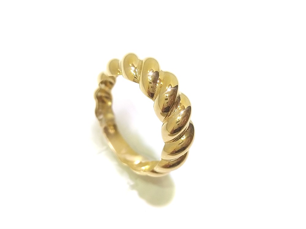 İstiridye Burgu Taşsız Yüzük 14 Ayar Altın