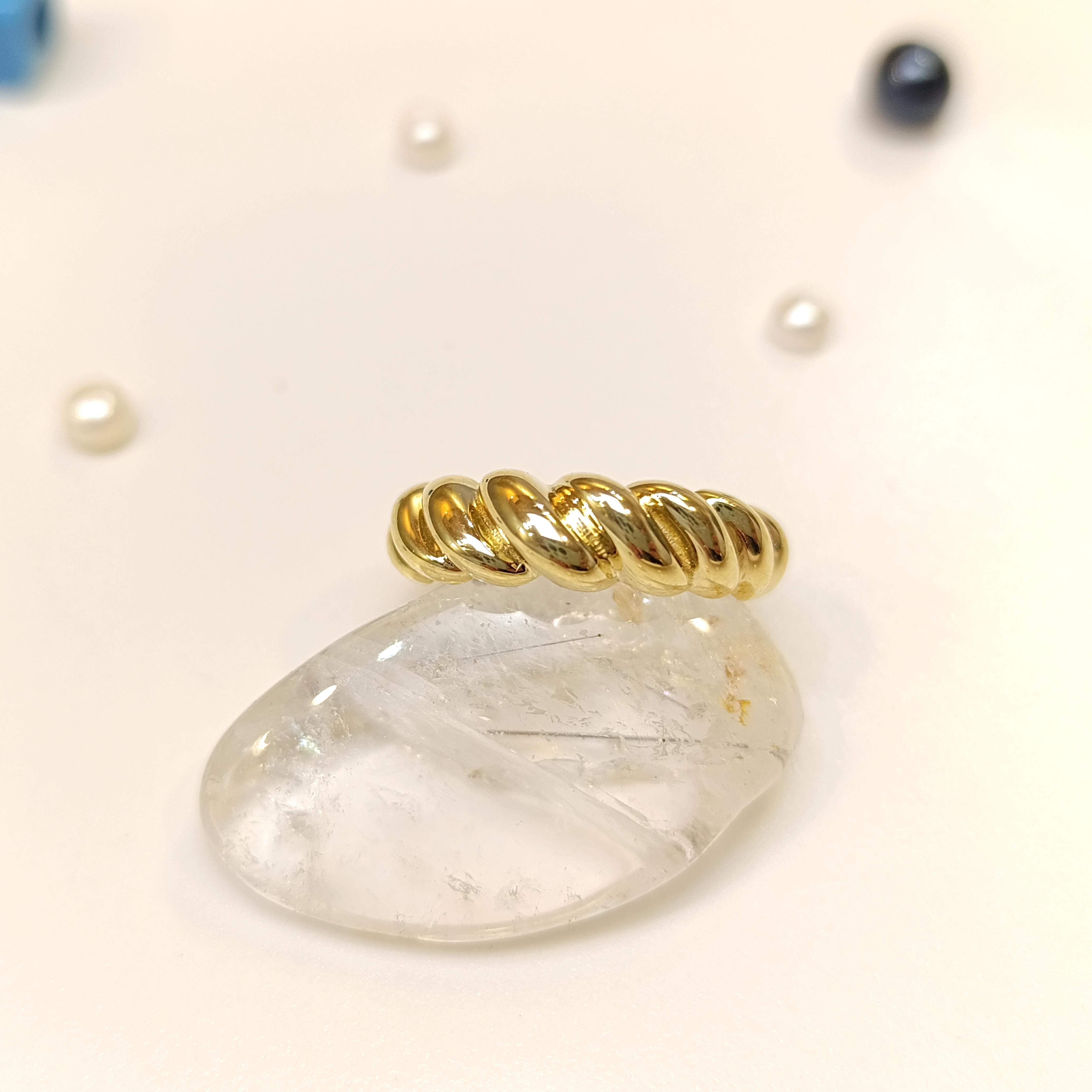 İstiridye Taşsız Yüzük 14 Ayar Altın HD VİDEOLU