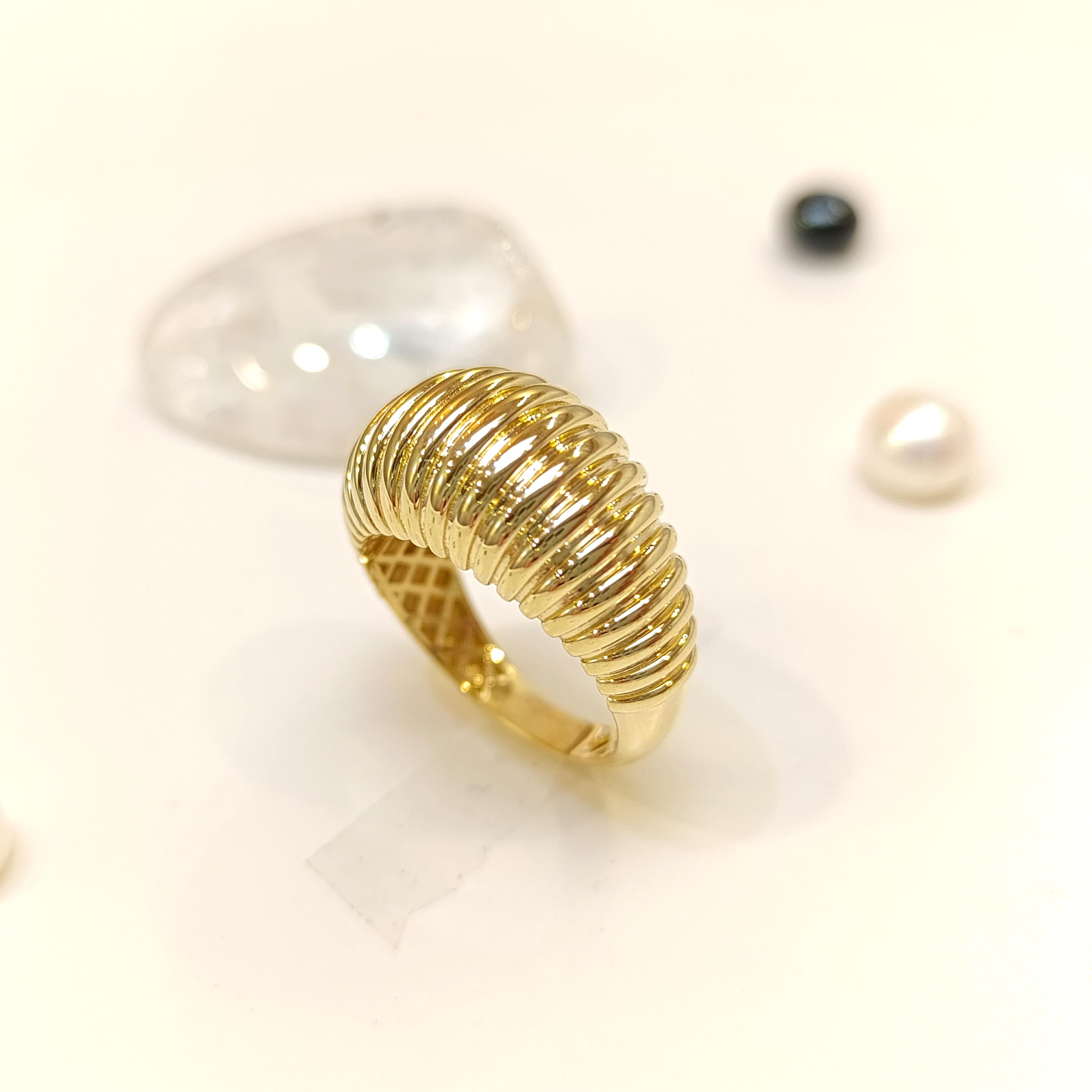 İstiridye Taşsız Yüzük 14 Ayar Altın HD VİDEOLU