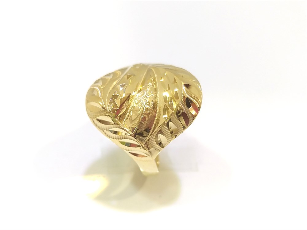 Kaleml İşlemli Taşsız Yüzük 14 Ayar Altın