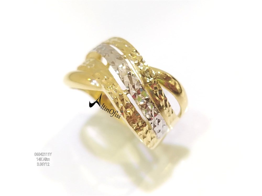 Kaleml İşlemli Taşsız Yüzük 14 Ayar Altın