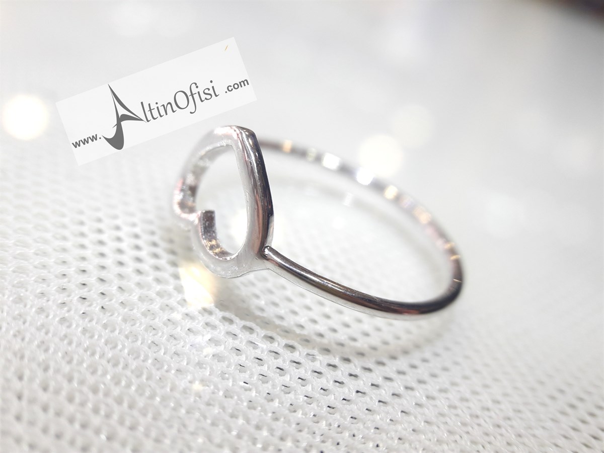 Kalpli Yüzük beyaz  14 Ayar Altın