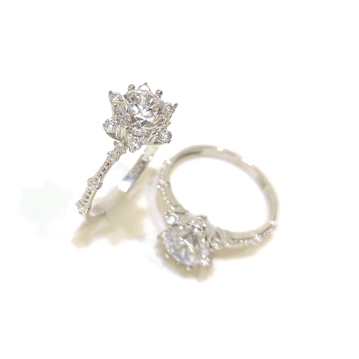 Kar Çİçeği Tek Taş Yüzük 14 Ayar Altın